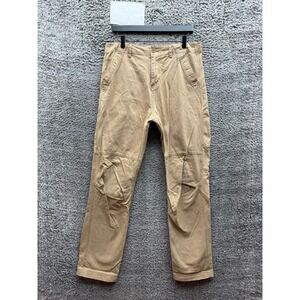 Zadig & Voltaire Park Cotton Straight Leg Utility Trousers Beige Mens Size 40